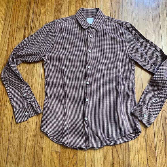 Sandro Other - Sandro Paris Shirt Mens XS Red Casual Dress Shirt Long Sleeve Plaid